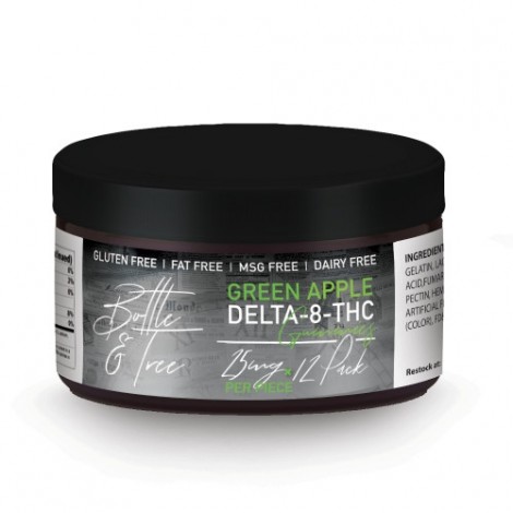 Bottle & Tree - Delta 8 THC Gummies - Green Apple Rings